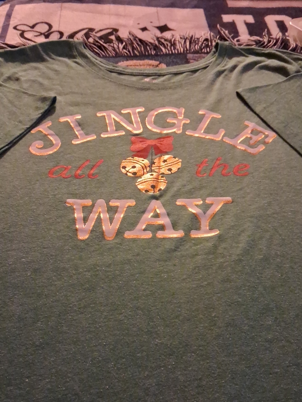 Womens Green 'Jingle All the Way' Holiday Shirt